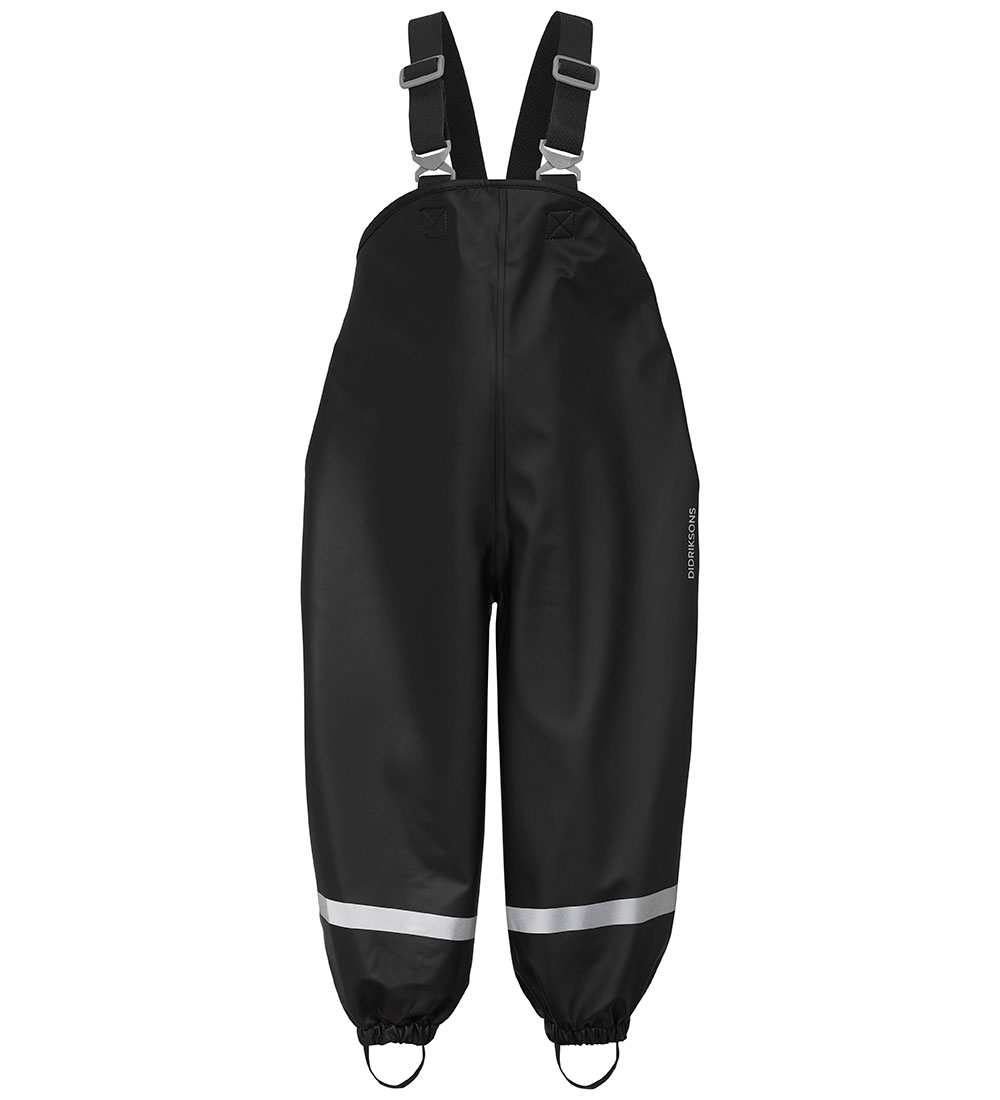 Didriksons Rain Pants w. Suspenders - PU - Plumber - Black