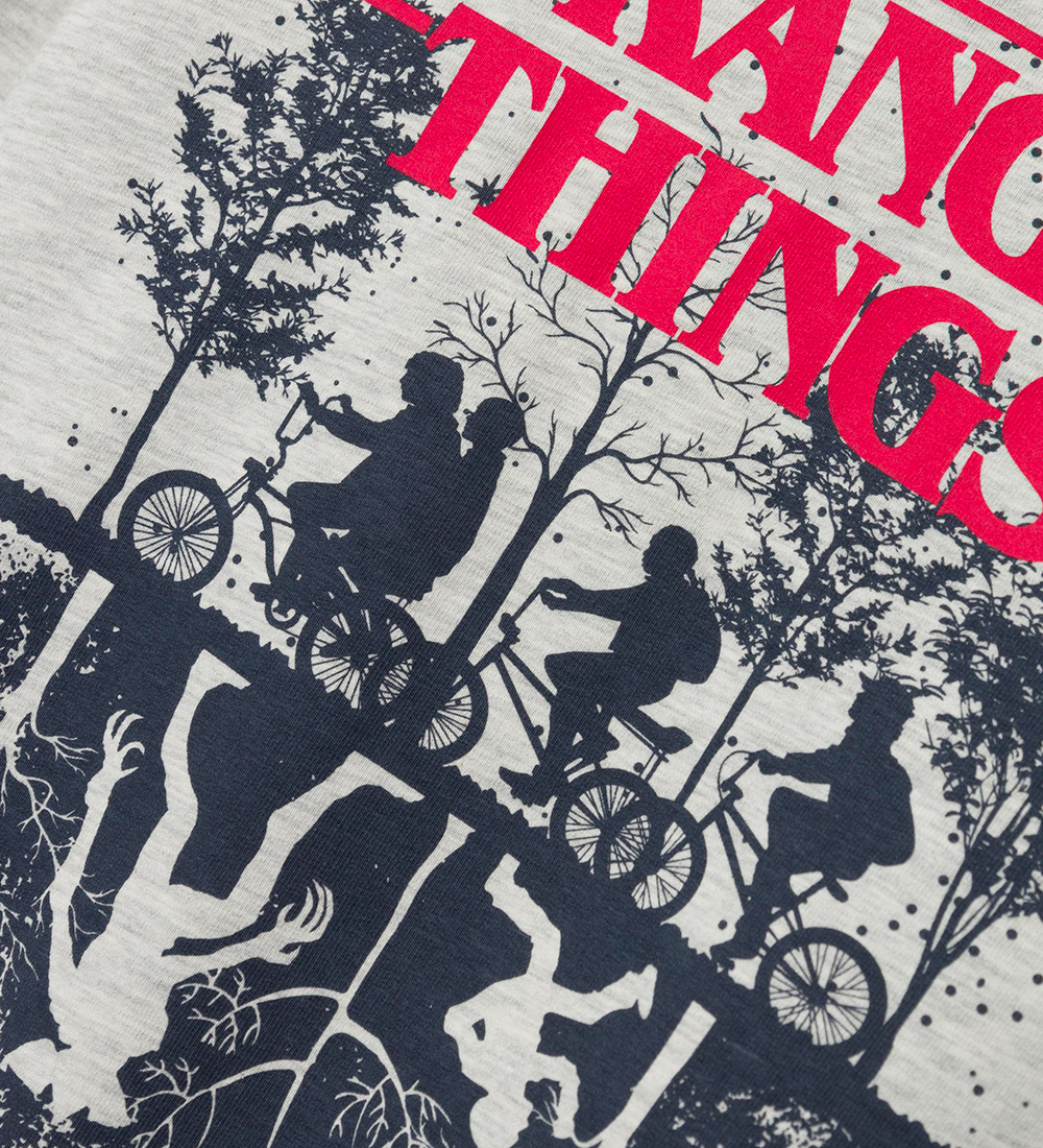 Sweat à Capuche Name It - NkmFinny Étranger Things - Light Grey