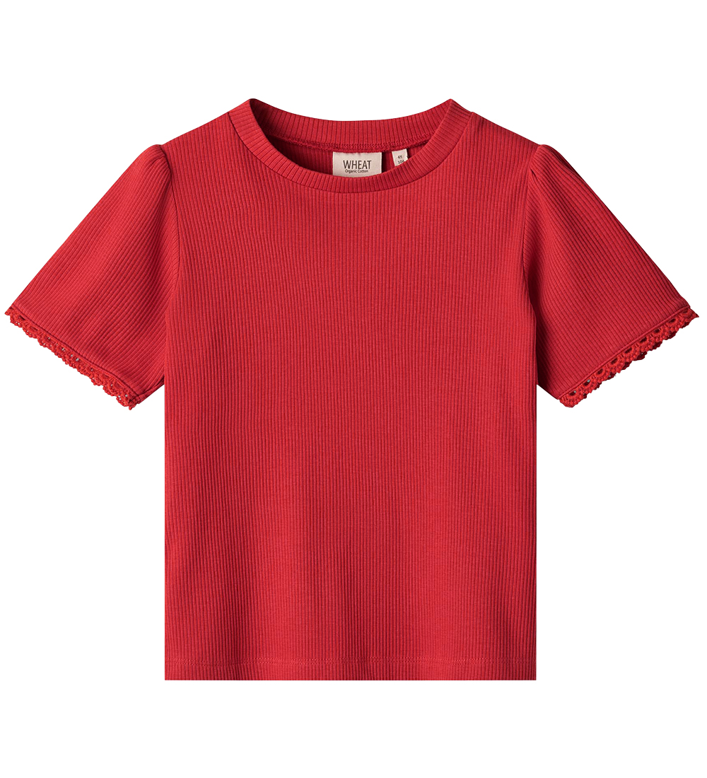 Wheat T-shirt - Rib - Iris - Red