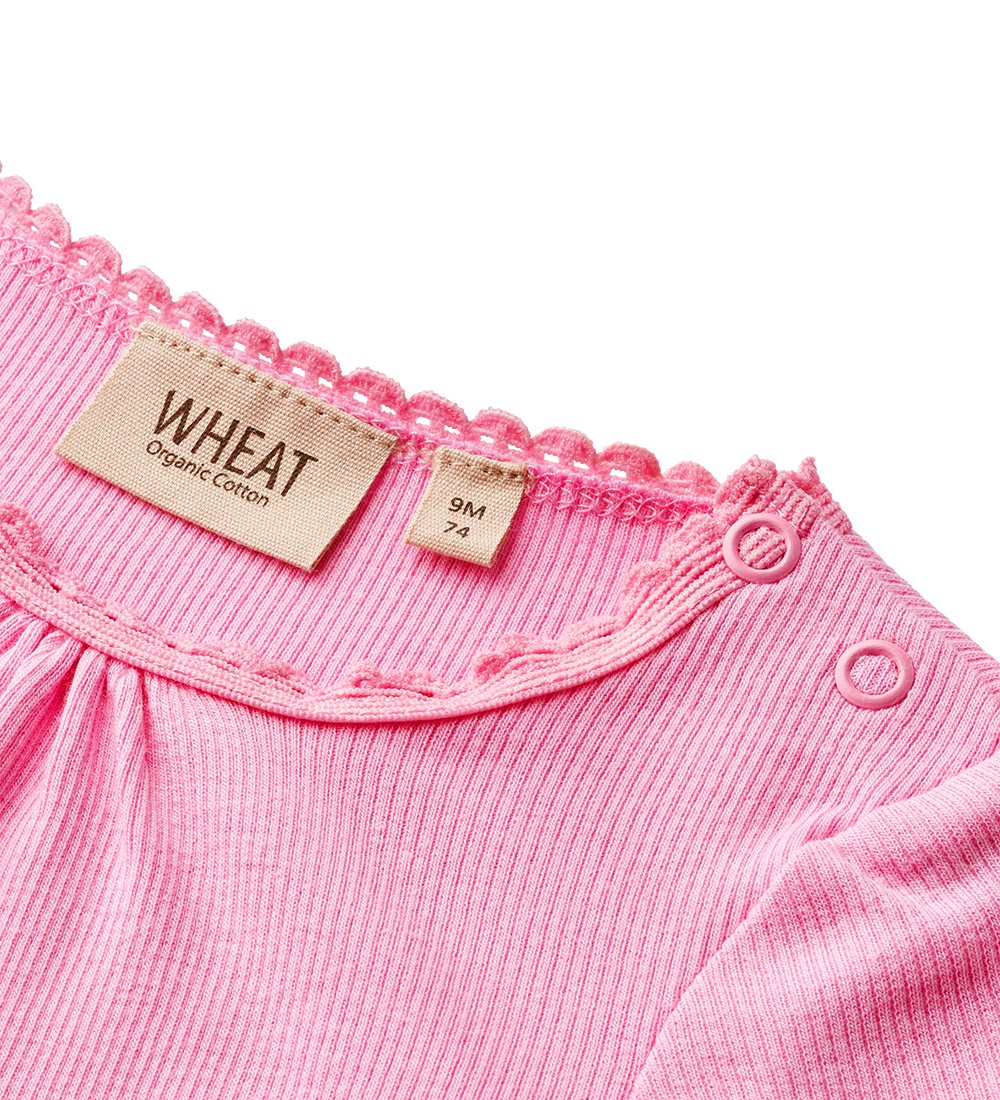 Wheat Bodysuit l/s - Rib - Lotta - Pink