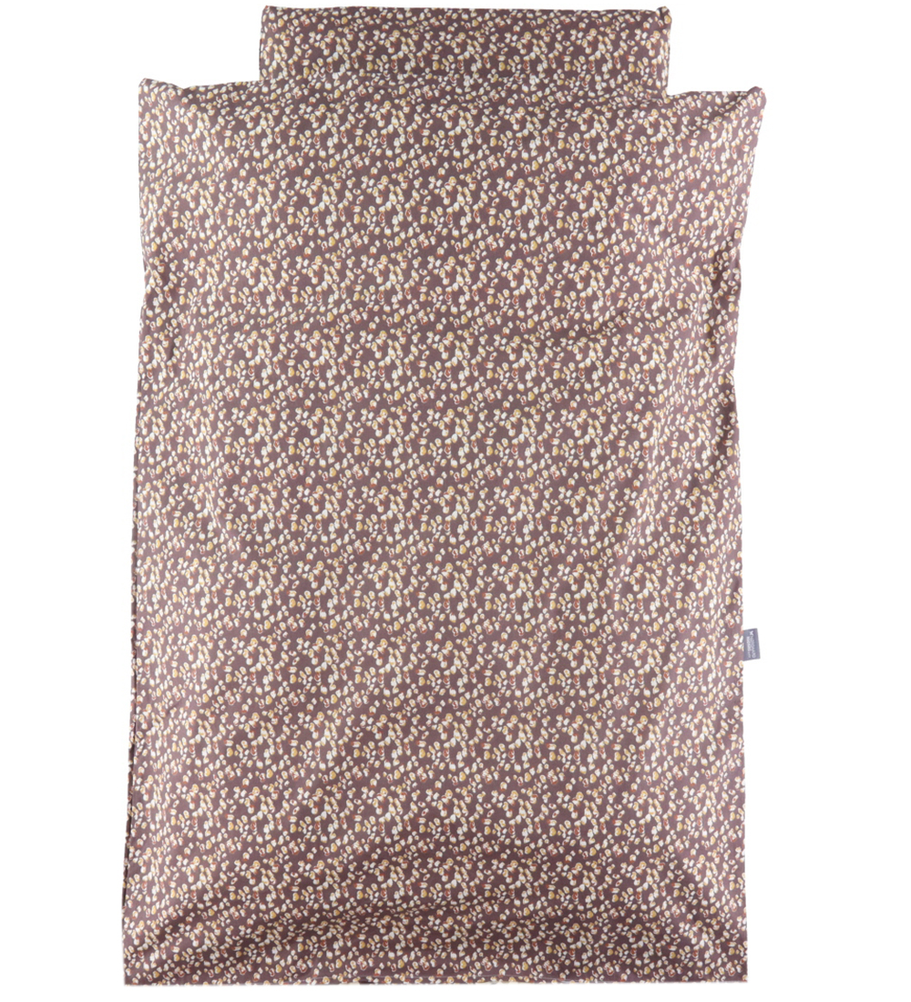 Nørgaard Madsens Bettwäsche - Baby - Braun m. Gold/Braun Punkte