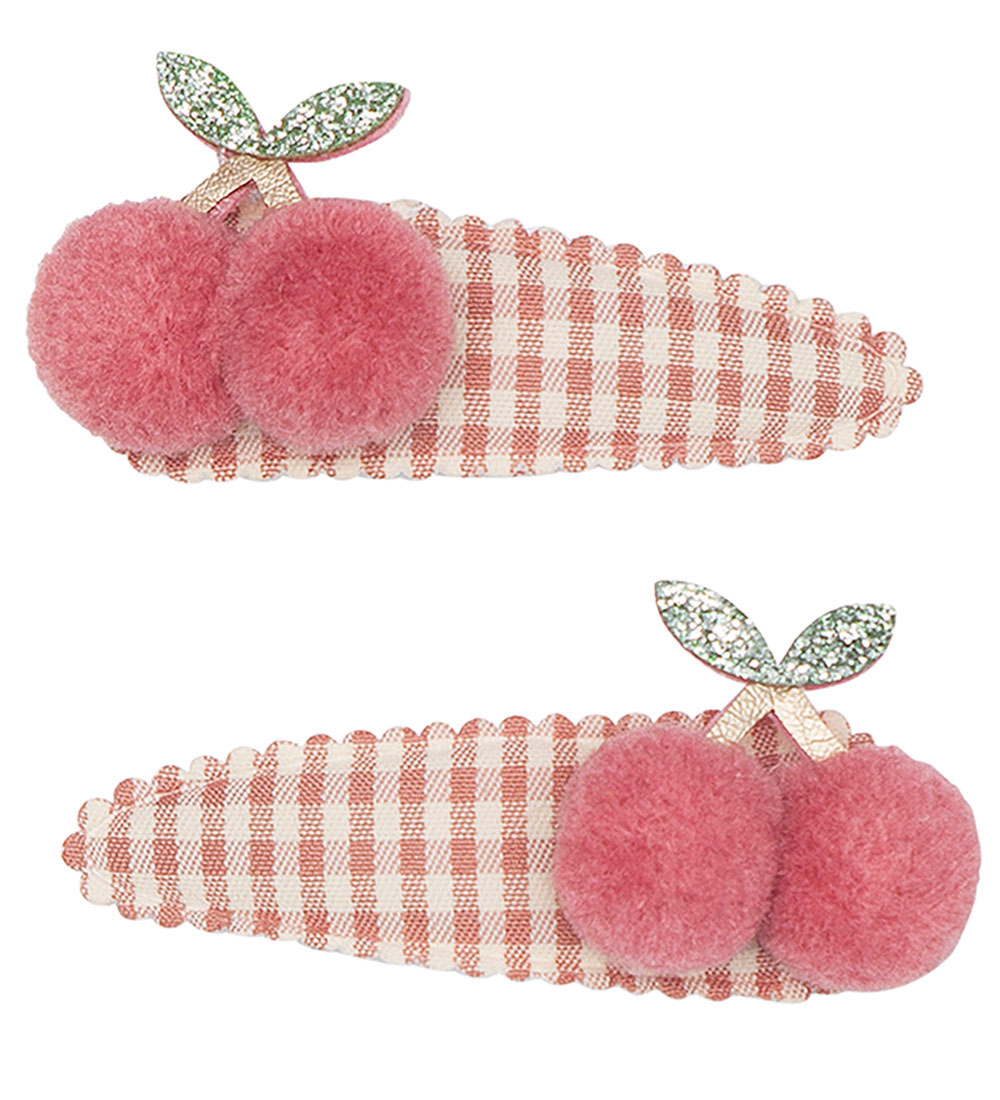 Mimi & Lula Hair Clips - 2-Pack - Gingham Cherry Tulip