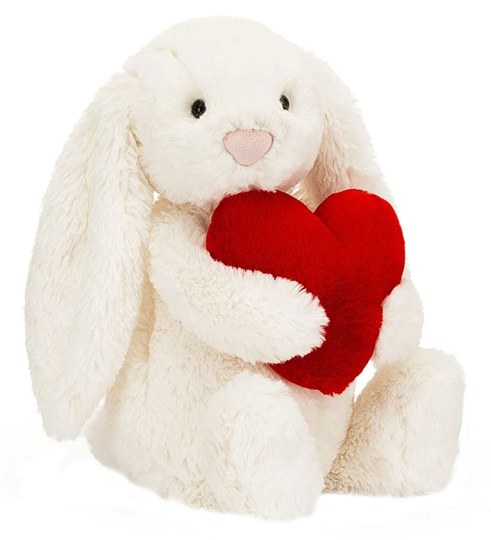 Jellycat Soft Toy - 31x12 cm - Bashful Red Love Heart Bunny