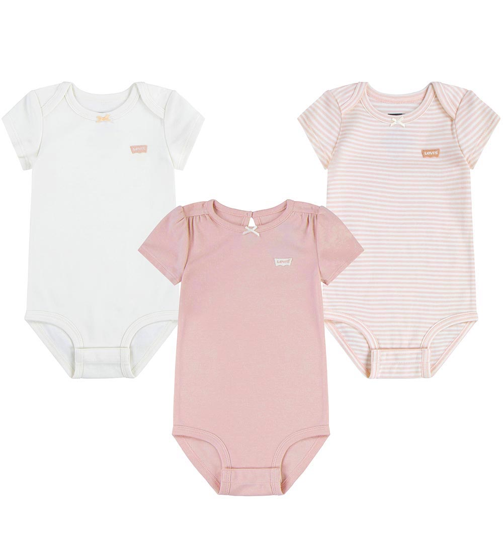 Levis Bodysuit s/s - 3-Pack - Peachskin