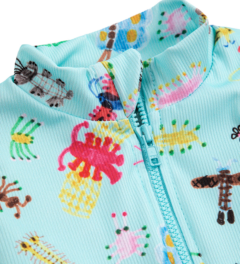 Bobo Choses Coverall Swimsuit - UV50+ - Funny Insects - Aqua Blu