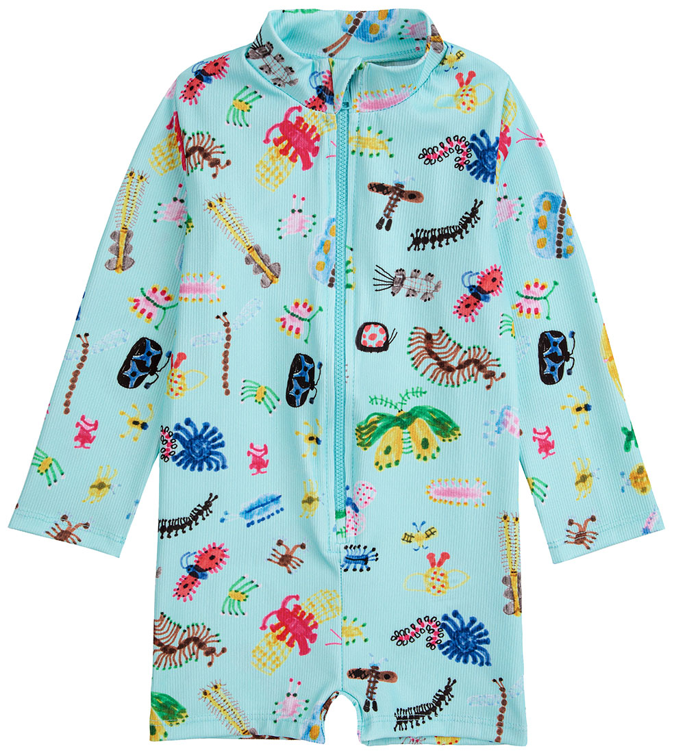 Bobo Choses Coverall Swimsuit - UV50+ - Funny Insects - Aqua Blu
