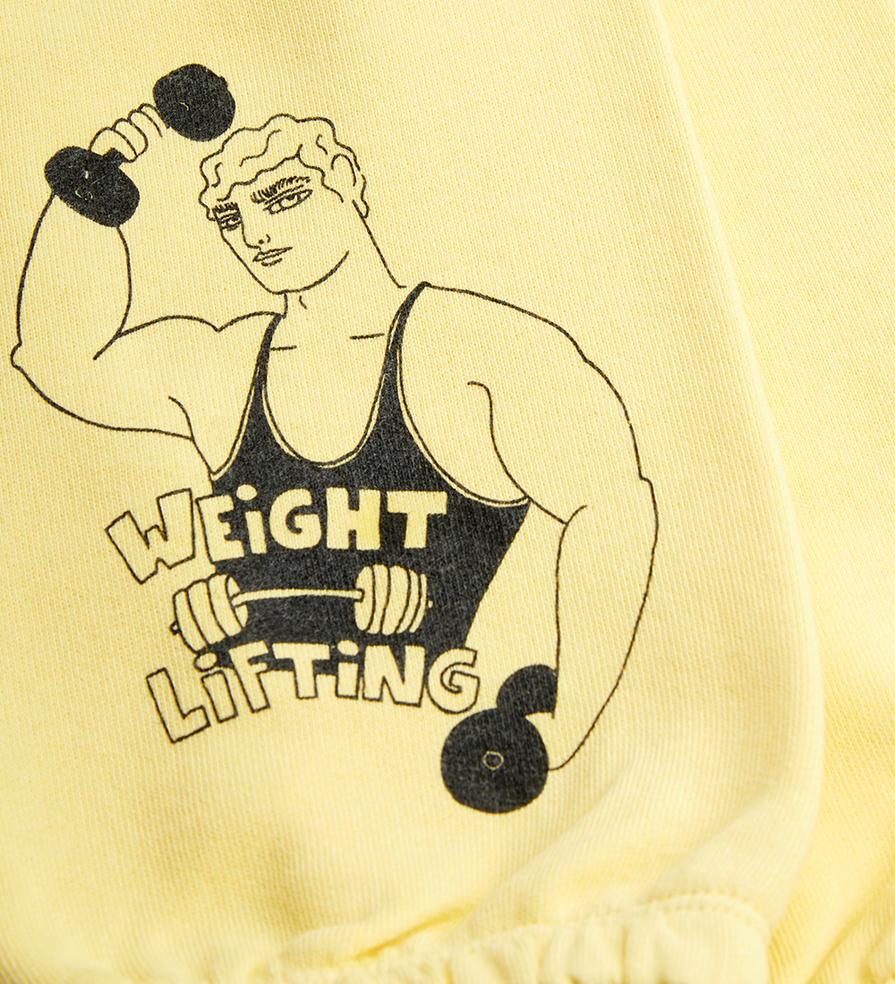 Mini Rodini Sweatpants - Weight Lifting - Yellow