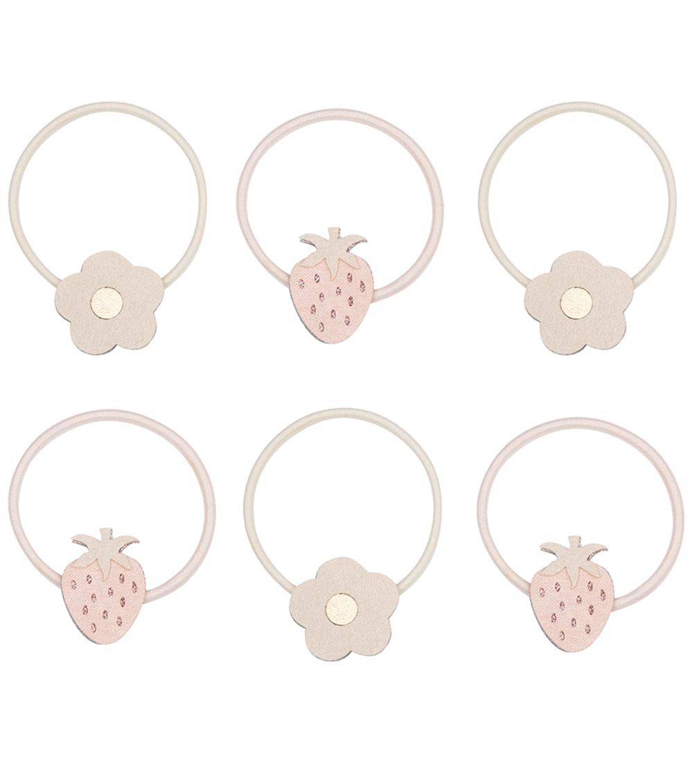 Mimi & Lula Elastic Hair Bands - 6-Pack - Strawberry Tulip