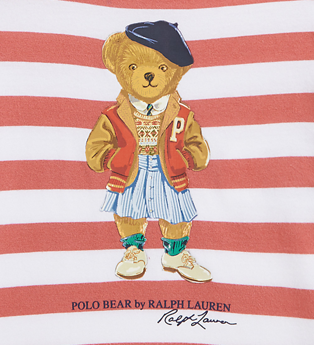 Polo Ralph Lauren Bodysuit s/s - Red/White Striped w. Soft Toy