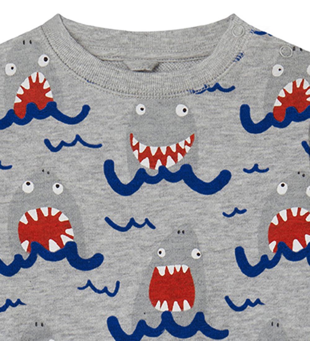 Stella McCartney Kids Sweatshirt - Grey Melange w. Sharks