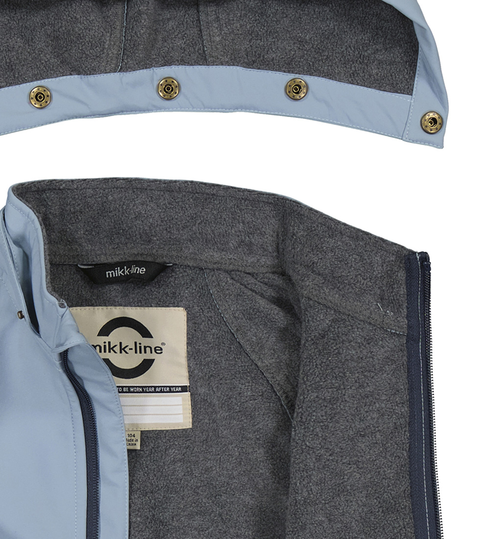 Mikk-Line Softshell Jacket w. Fleece - Recycled - Faded Denim