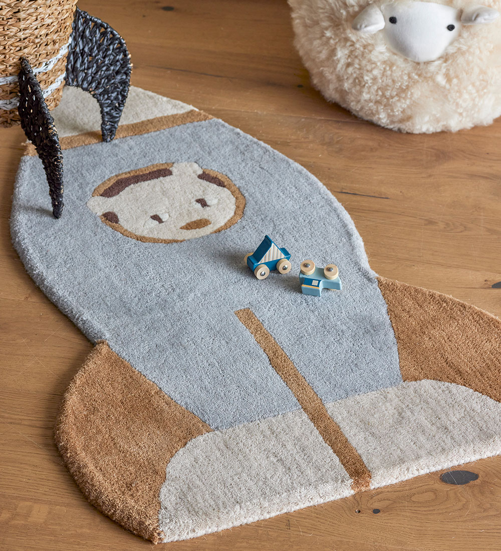 Bloomingville Mini Rug - Wool - 100x60 cm - Space - Blue