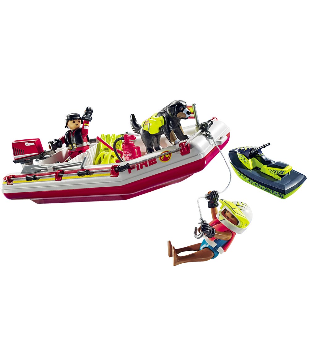 Action Héros Playmobil - Bateau-pompe avec eau... - 71464 - 52 P