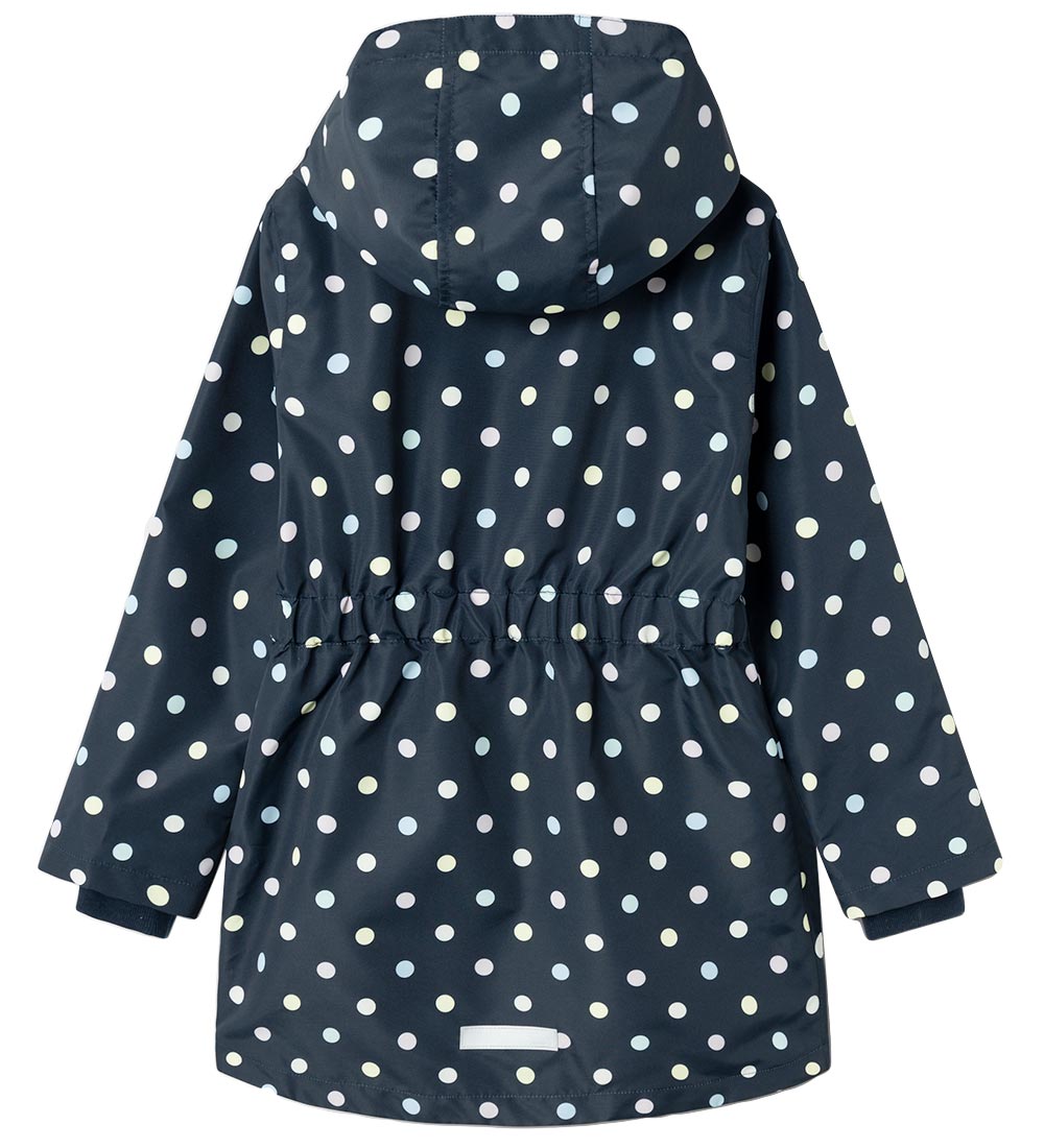 Name It Lightweight Jacket - NkfMaxi Long - Dark Sapphire w. Dot