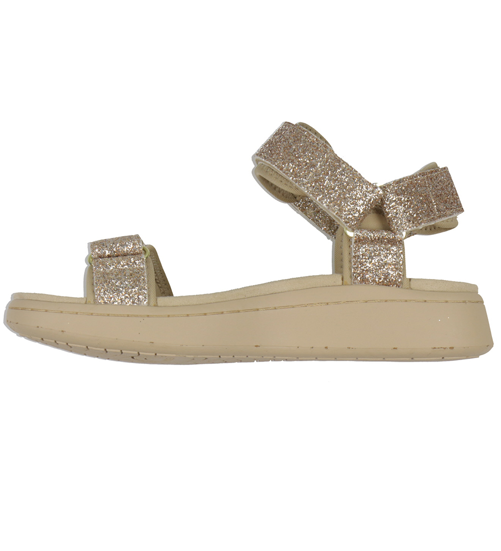 Woden Sandaler - Line Glitter - Kaffe Cream