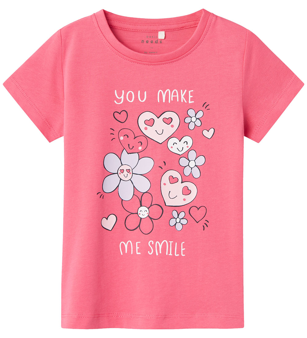 Name It T-shirt - NmfVeen - Camellia Rose/You Make Me Smile