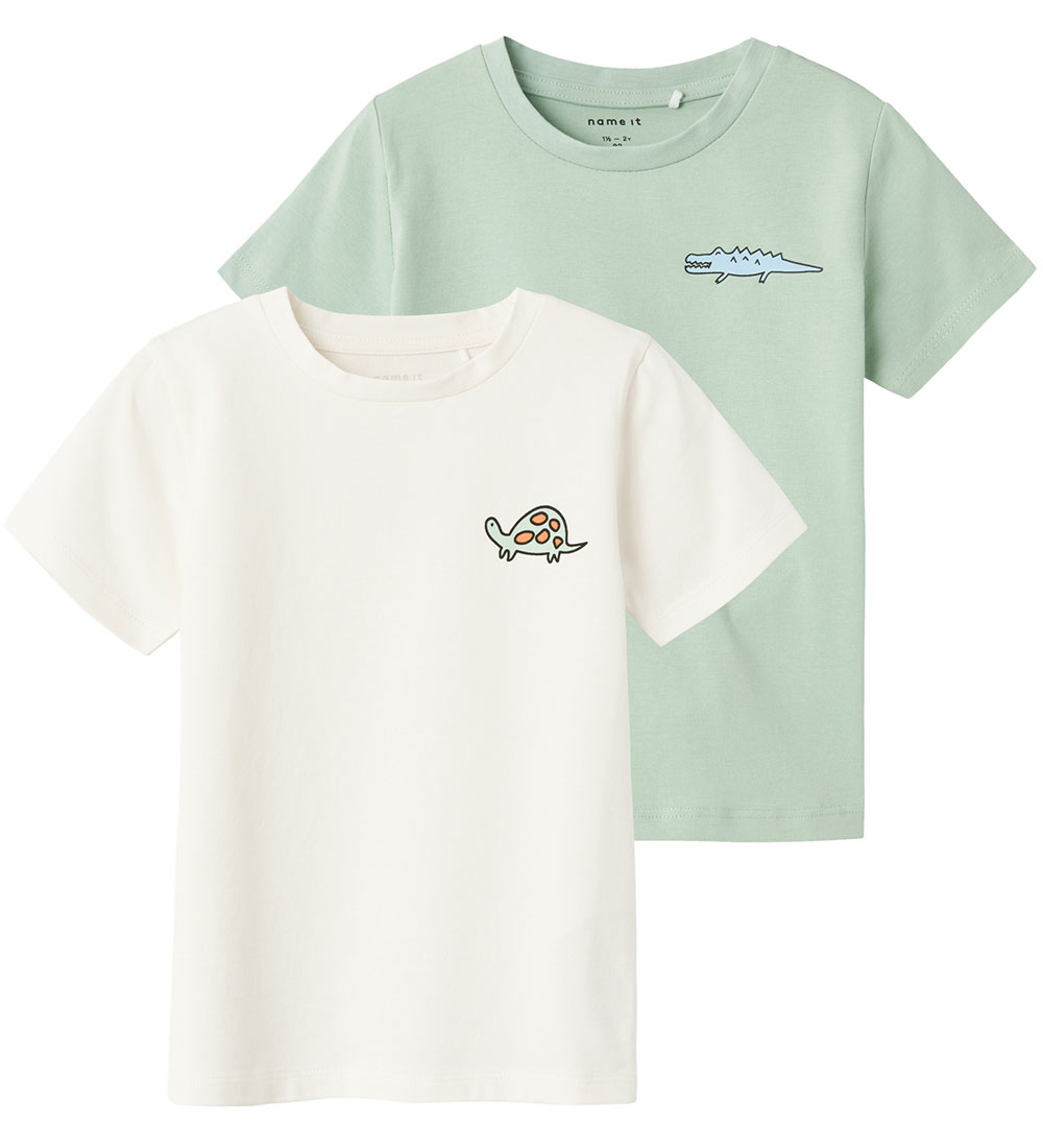 Name It T-shirt - 2-Pack - NmmDobbie - Jet Stream