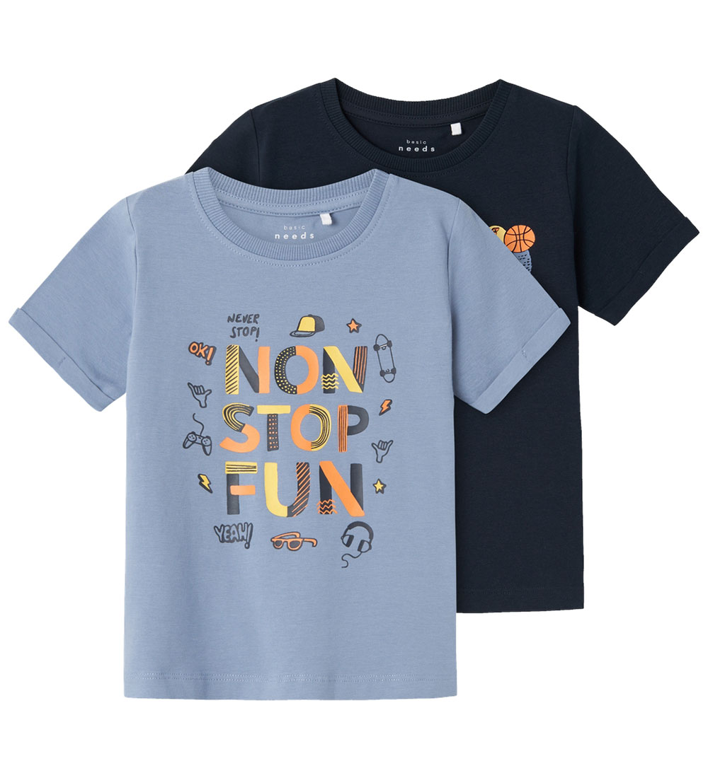 Name It T-shirt - 2-Pack - NmmVux - Troposphere Pack/Dark Sapphi