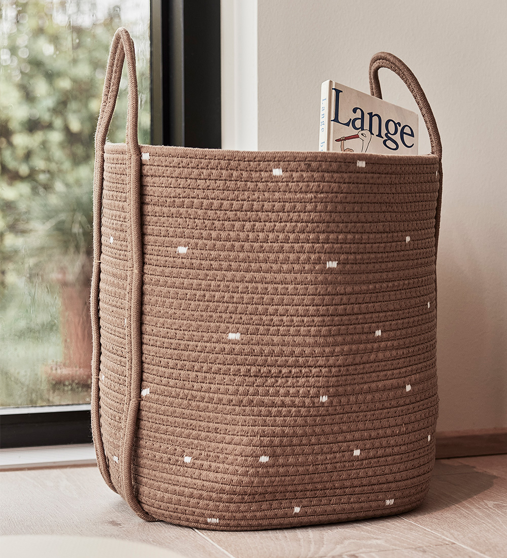 OYOY Aufbewahrungskörbe - 2er-Pack - Cotton Seil - Dot - 25x28/3