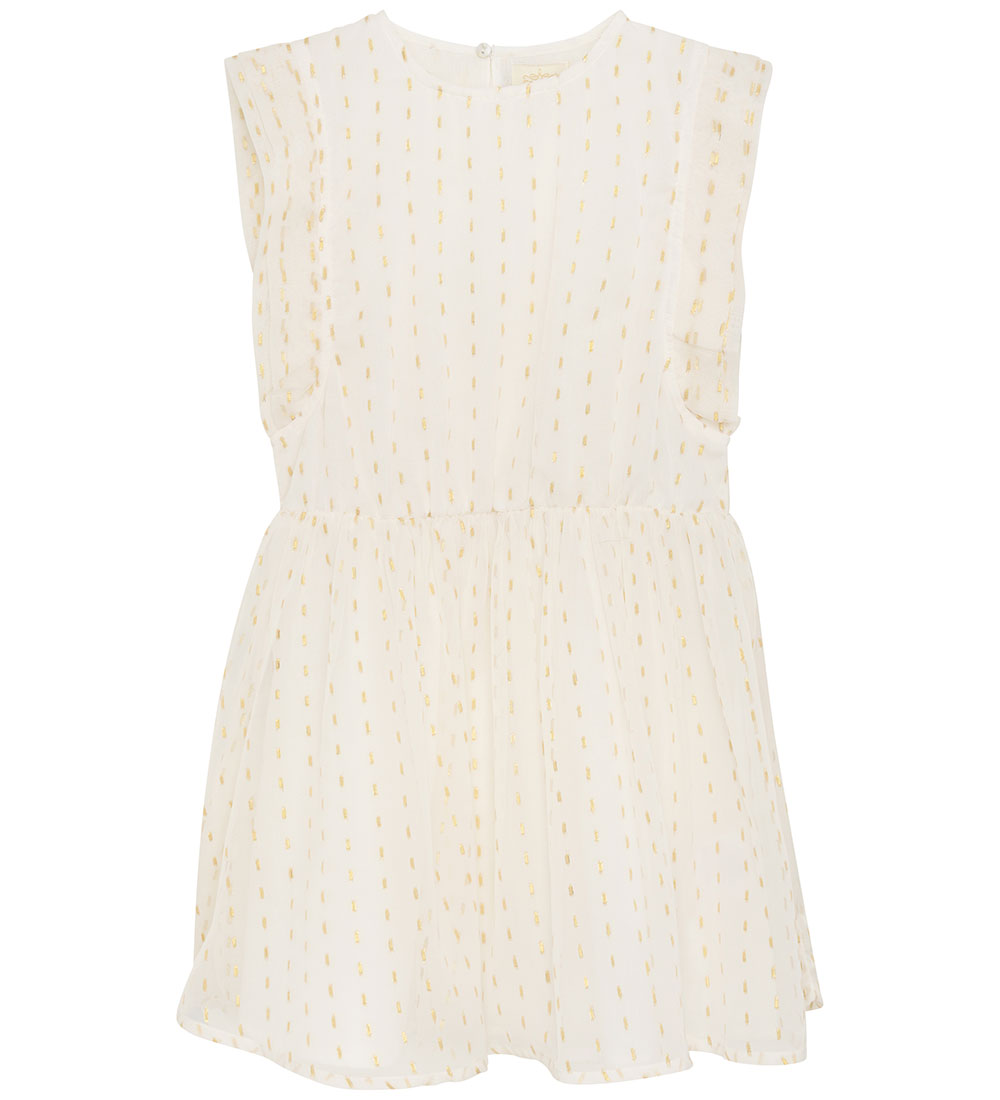 Creamie Kjóll - Chiffon Lurex - Smjörkrem
