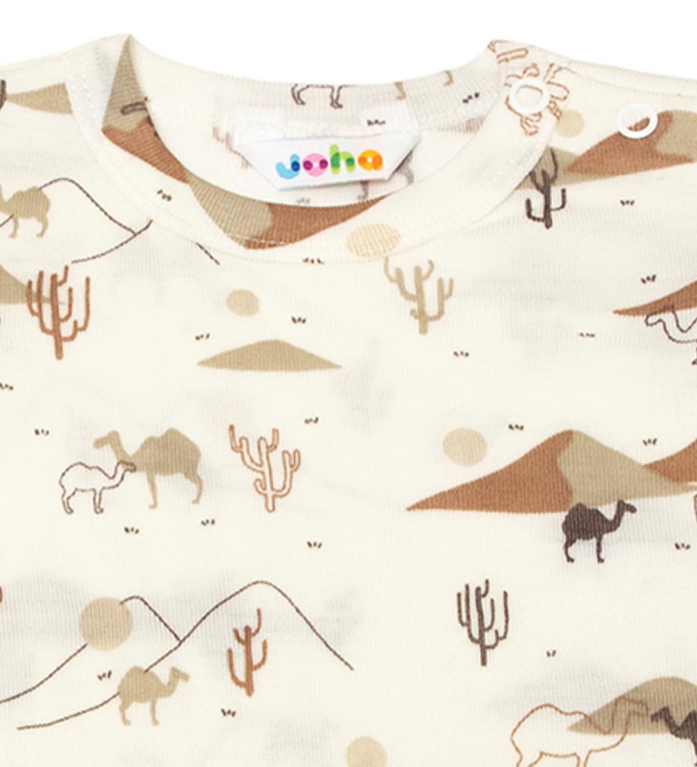Joha Summer Romper - Wool/Silk - Off White w. Desert
