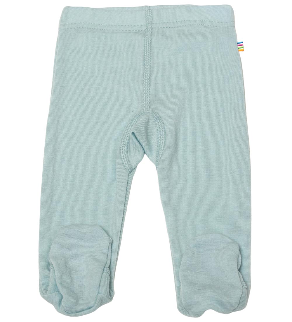 Joha Leggings w. Feet - Wool - Dusty Blue