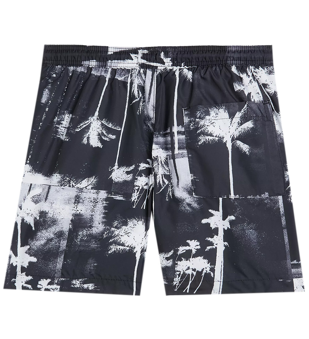 Calvin Klein Swim Shorts - Drawstring - Palm Black Aop