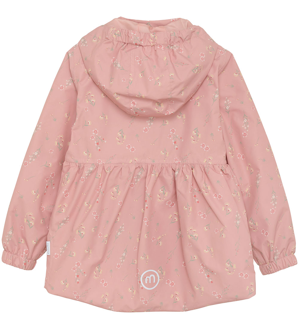 Minymo Sommerjacke - Peach Beige m. Blumen/Rüschen