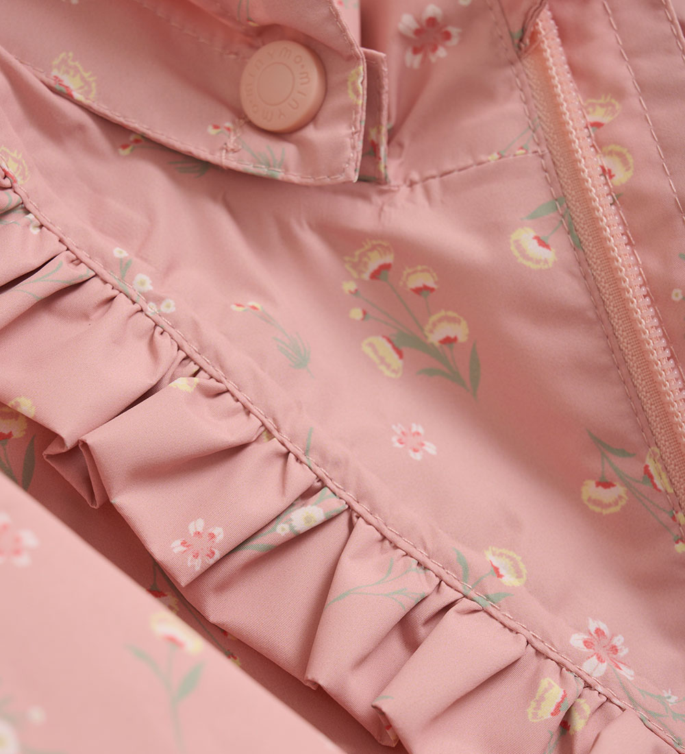 Minymo Sommerjacke - Peach Beige m. Blumen/Rüschen
