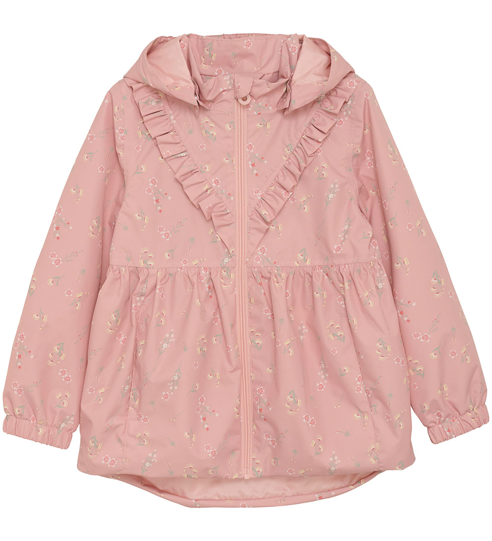 Minymo Sommerjacke - Peach Beige m. Blumen/Rüschen