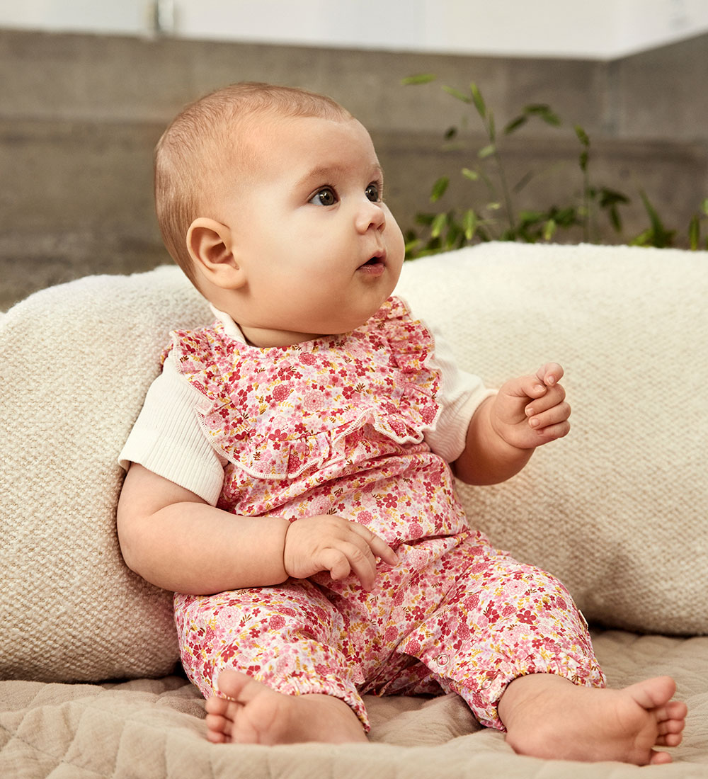 Minymo Jumpsuit - Pink Dogwood w. Flowers
