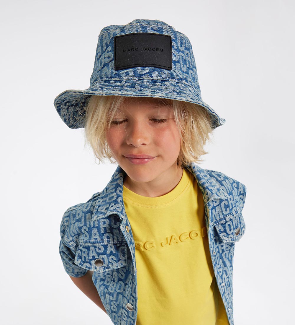 Little Marc Jacobs Bucket Hat - Denim Blue w. Print