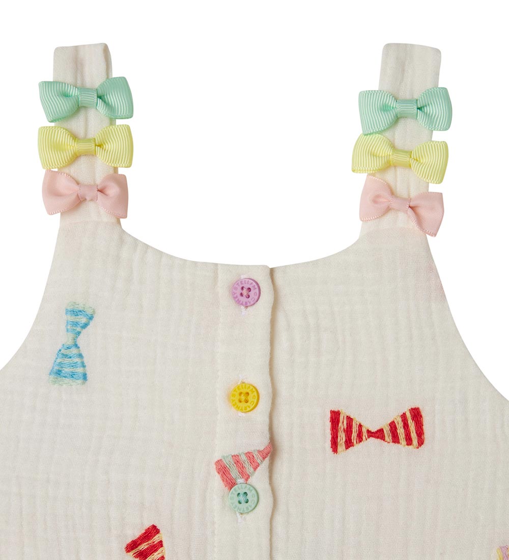 Stella McCartney Kids Kleid m. Bloomers - Weiß m. Schleifen
