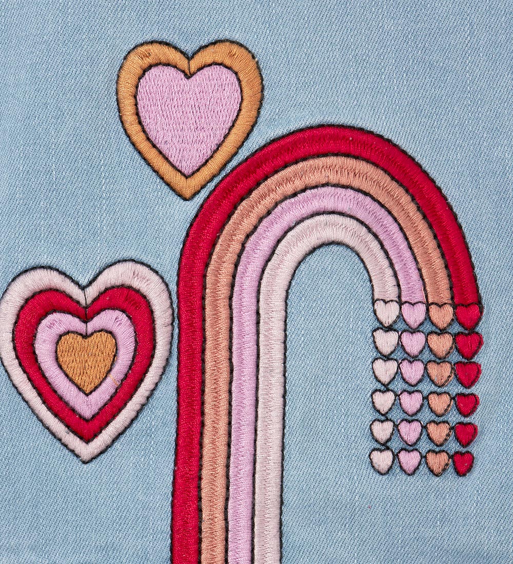 Stella McCartney Kids Denimjakke - Lyseblå m. Lapper