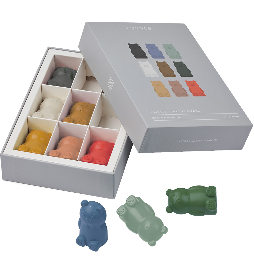 Liewood Crayons - Wallace - 9 pcs - Yellow Mellow Multi Mix
