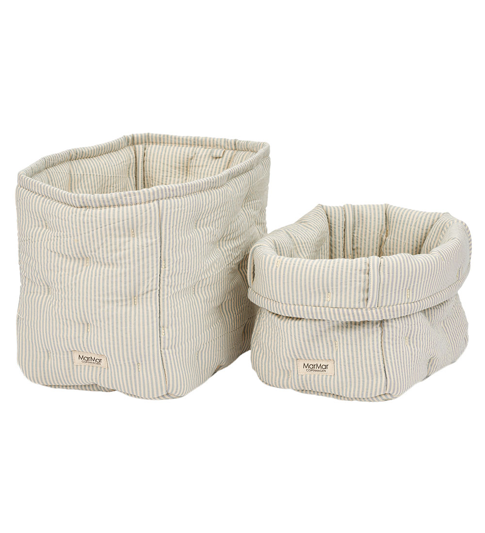 MarMar Storage Baskets - 2-Pack - 25x17/20x15 cm - Blue Stone St