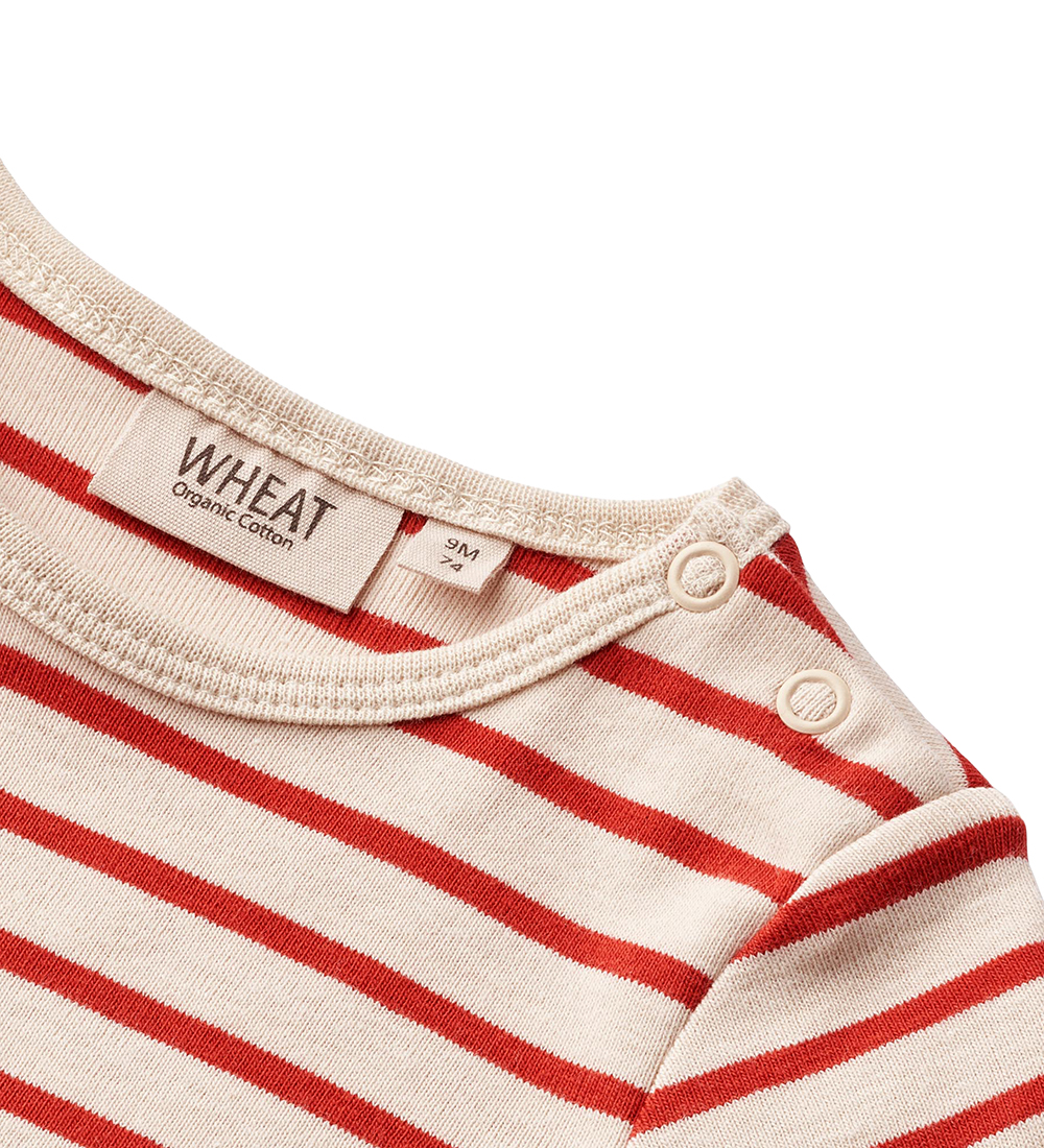Wheat Romper s/s - Edvald - Rood Stripe
