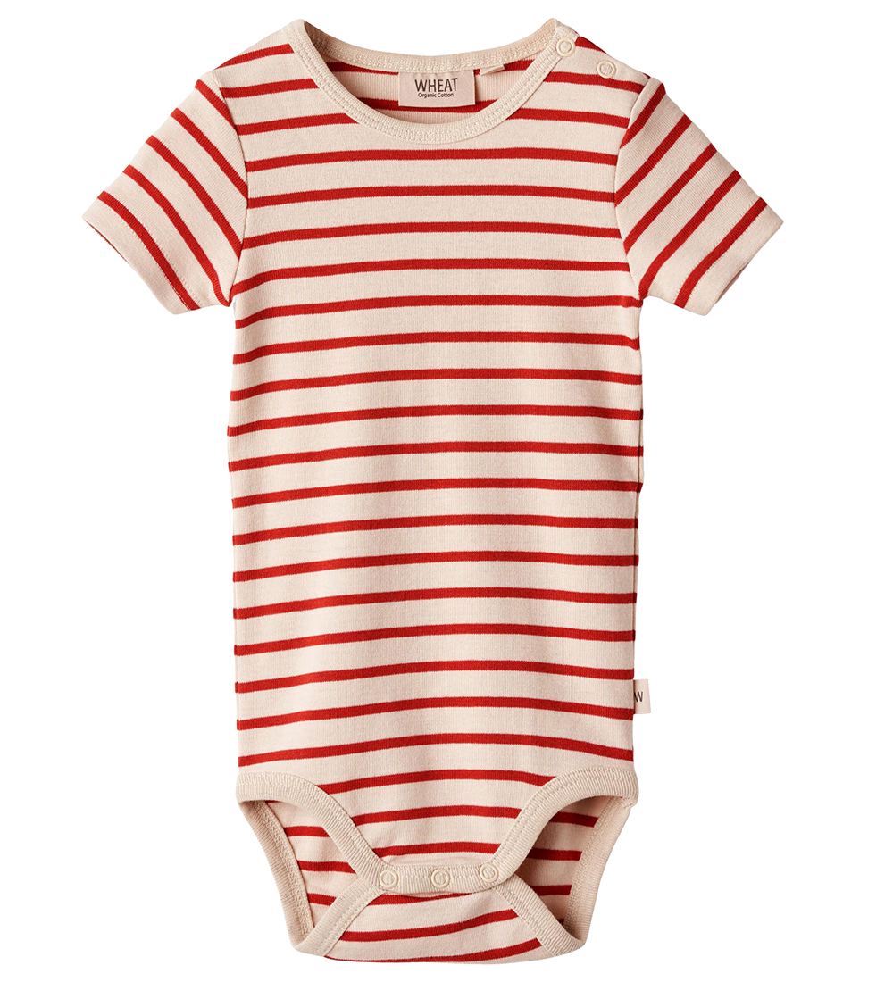 Wheat Romper s/s - Edvald - Rood Stripe
