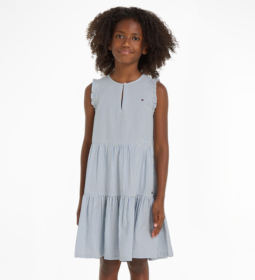 Tommy Hilfiger Klänning - Seersucker - Blue Spell Stripe