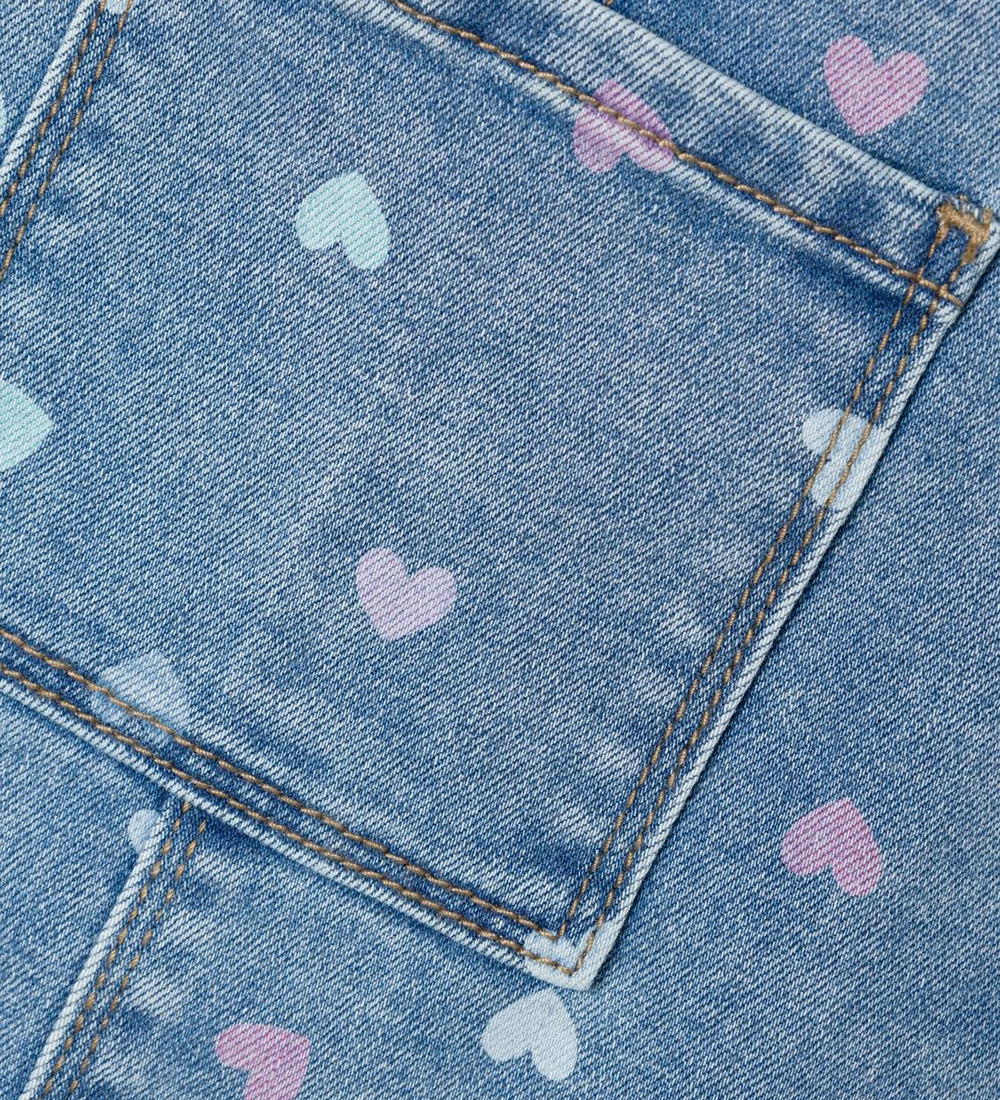 Name It Kleid - Short - NmfRosa - Medium+ Blue Denim/Hearts