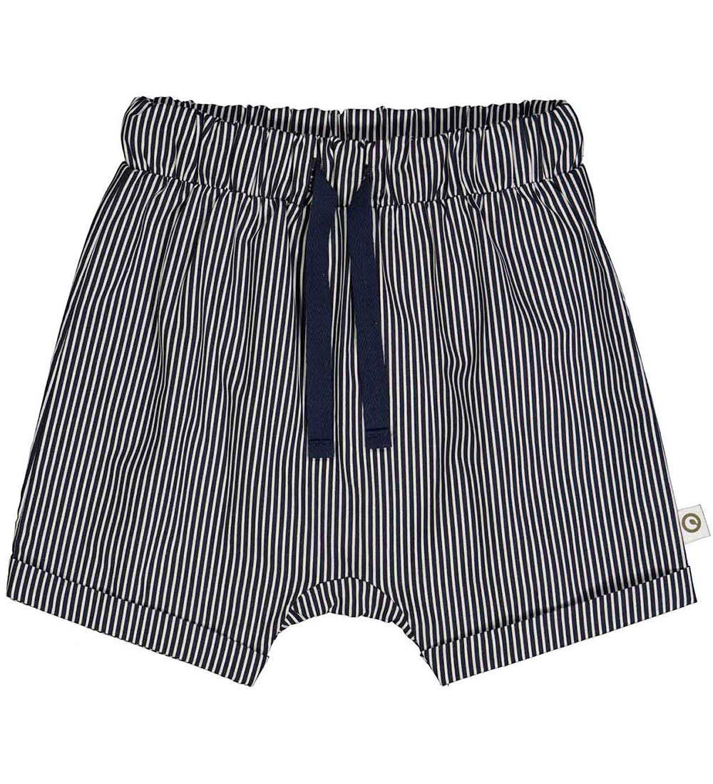 Müsli Shorts - Poplin Stripe - Conditioner Cream/Blue Night