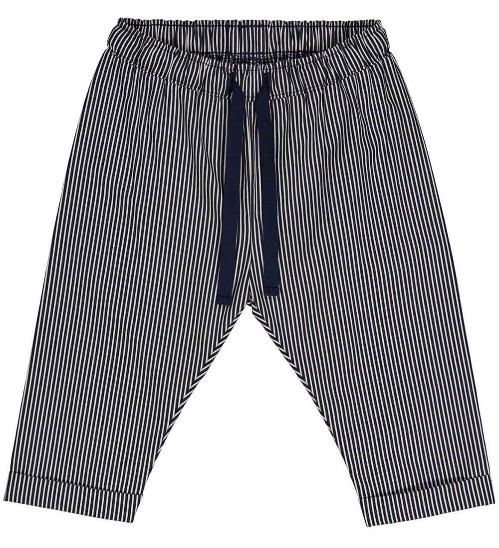 Müsli Trousers - Poplin Stripe - Conditioner Cream/Night Blue