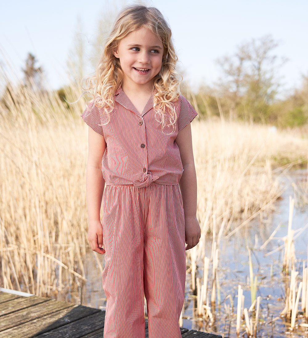 Müsli Trousers - Poplin Stripe Waist - Conditioner Cream/Apple R