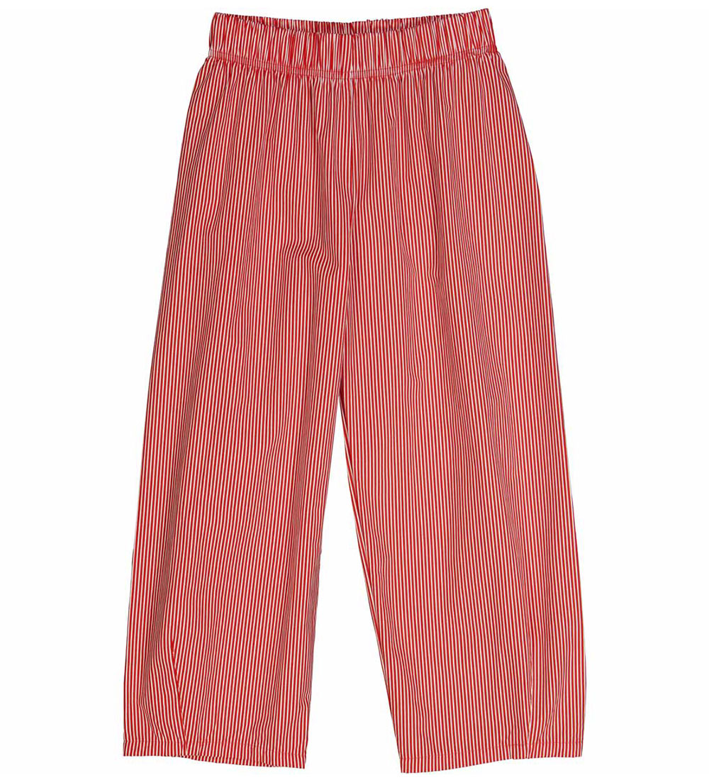 Müsli Trousers - Poplin Stripe Waist - Conditioner Cream/Apple R
