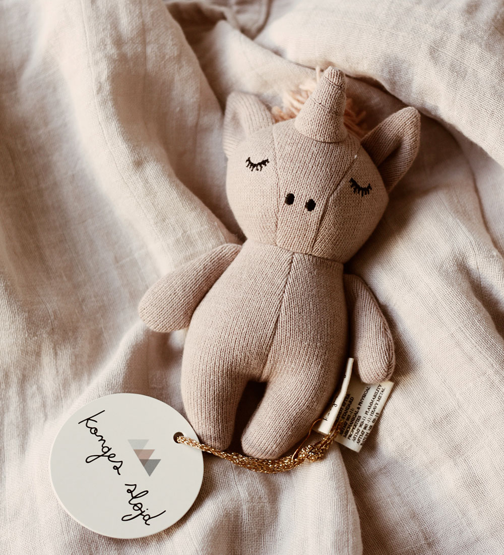 Konges Sløjd Rattle - Mini Unicorn - Rose Fawn