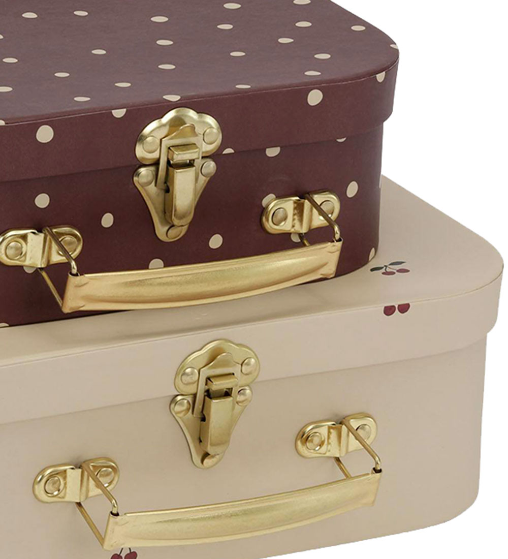 Konges Sløjd Cardboard Suitcase - 2-Pack - Cherry/Dot