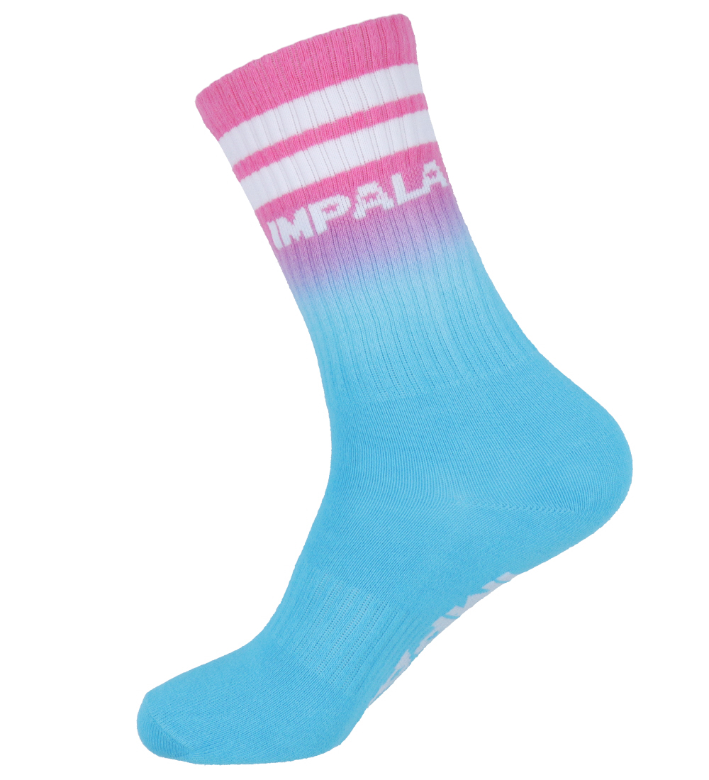Impala Sokkar - Stripe Sokkur - 3 Pakki - Blár/Gult/Bleikt