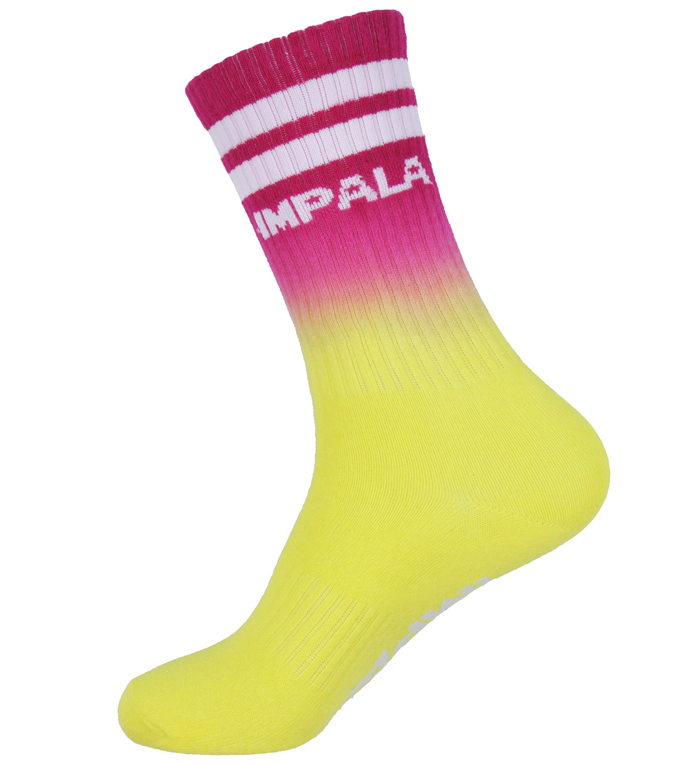Impala Sokkar - Stripe Sokkur - 3 Pakki - Blár/Gult/Bleikt