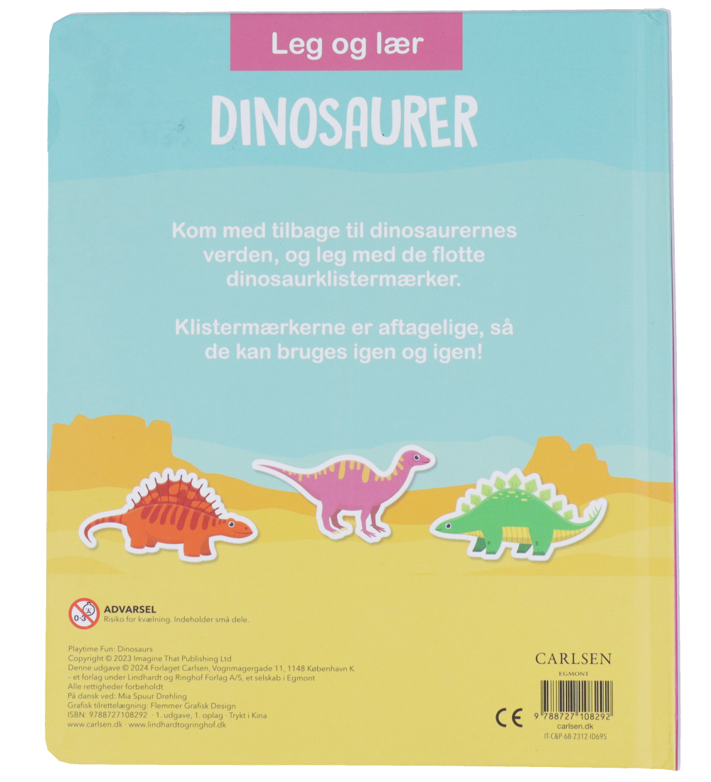 Forlaget Carlsen Sticker book - Play And Learn - Dinosaurs - Dan