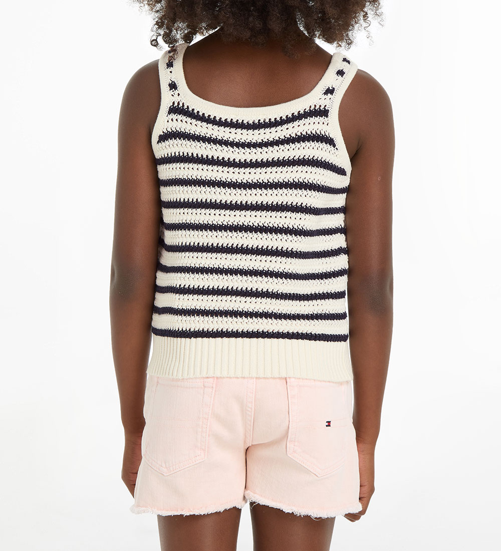 Tommy Hilfiger Topp - Stickad - Stripe Virkning - Calico/Desert 